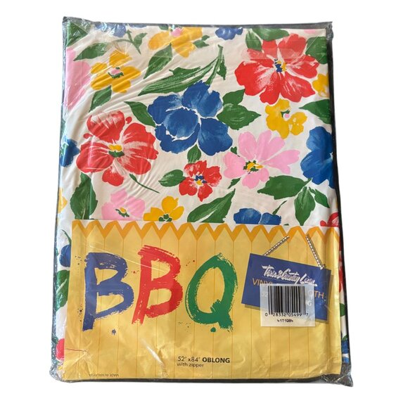 VTG 90s TOWN & COUNTRY Vinyl Tablecloth Watercolor Florals 52 x 84 NEW SEALED - Picture 8 of 8